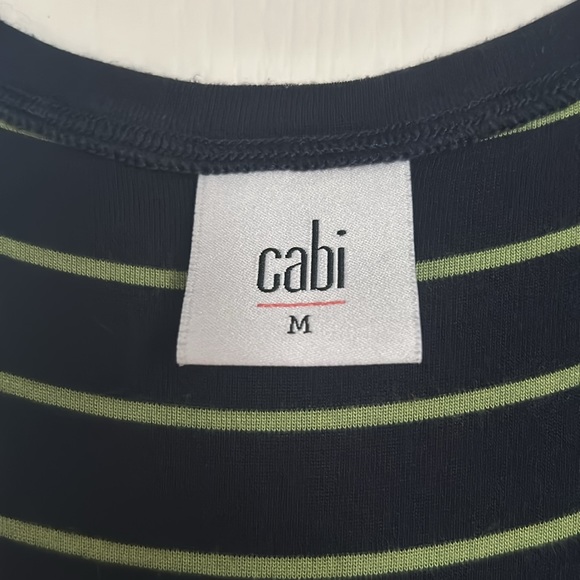 Navy and green, striped cabi, tank top, size medium - Picture 2 of 2